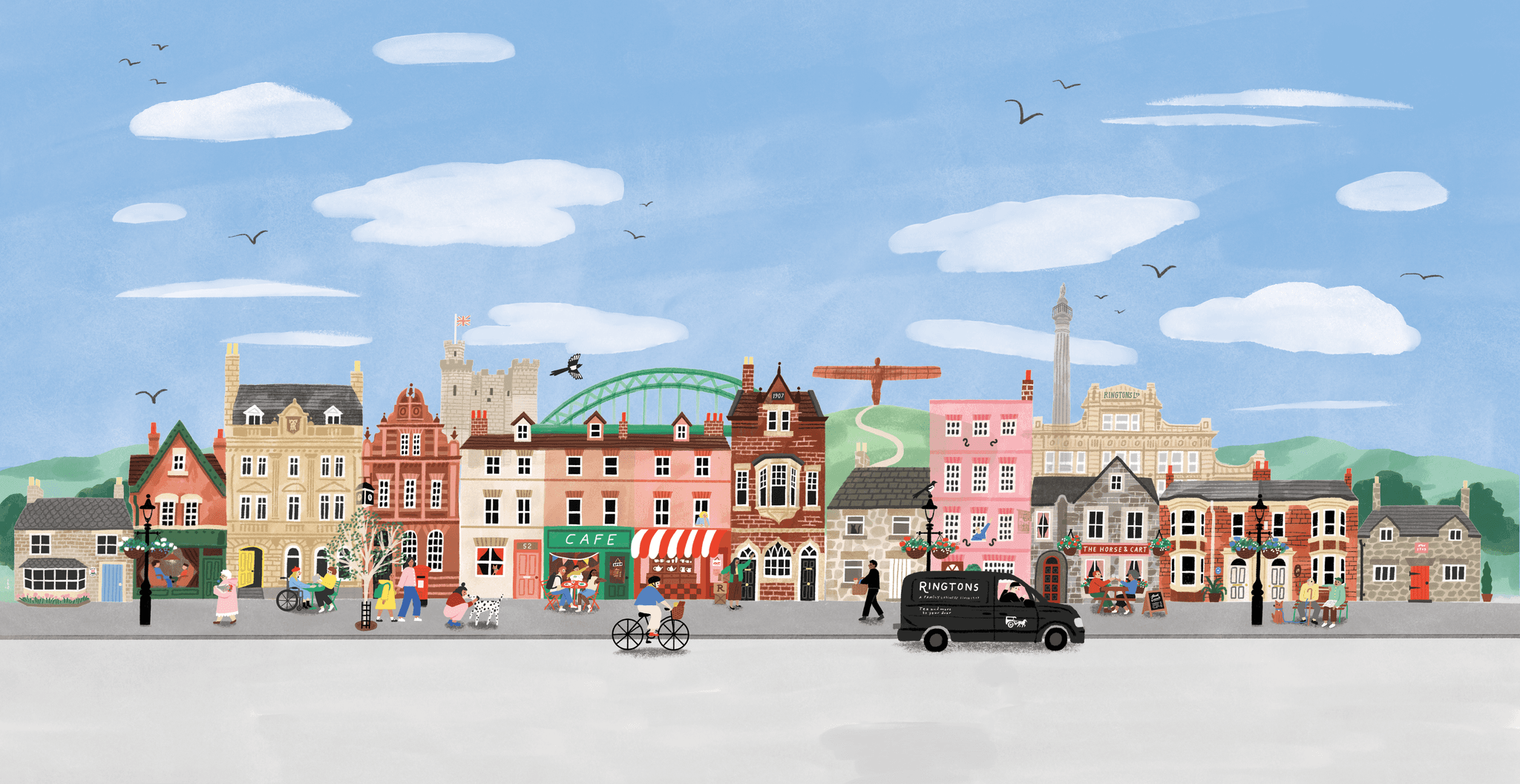 illustrated street scene