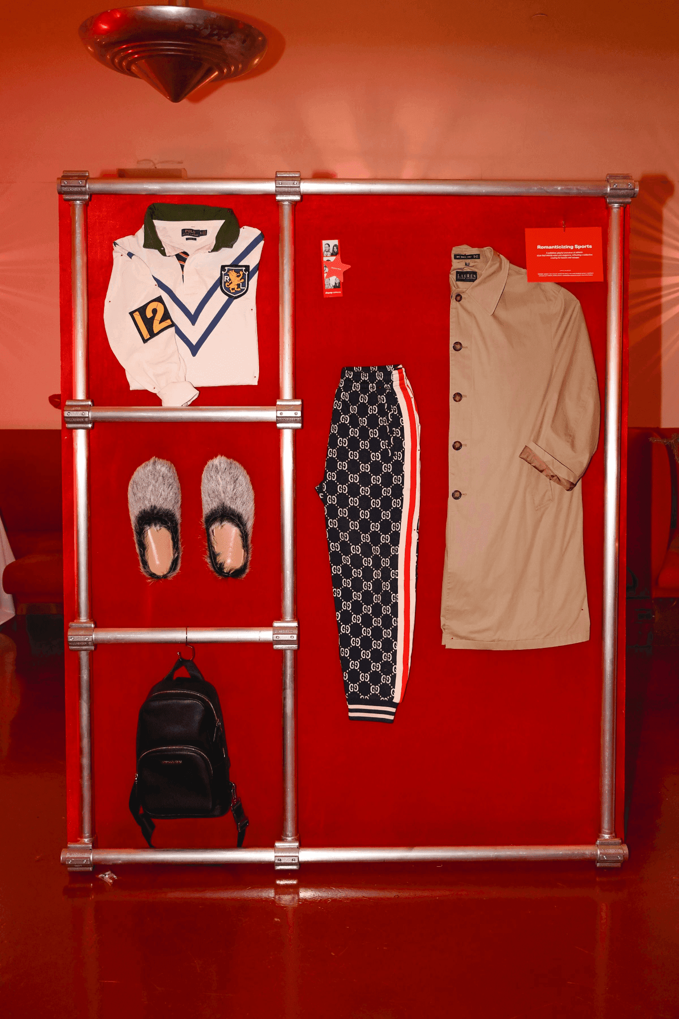 A close-up of a trend display with pinned looks and accessories representing 2026 trends.