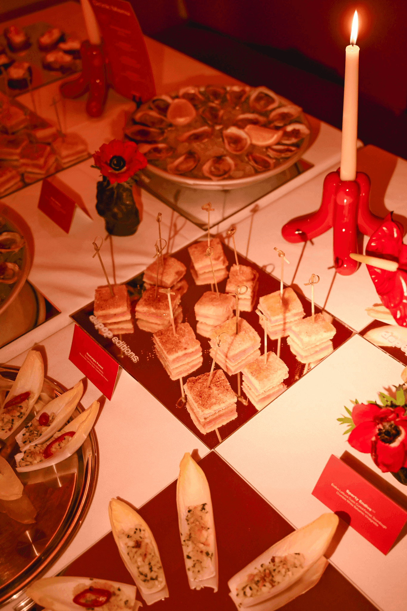 Themed appetizers and bites served at the Depop Editions trend report launch.